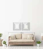 Gri Yeşil Soyut İkili Kanvas Tablo | Cam Tablo | Mdf Tablo Seti | B33152 - Görsel 14