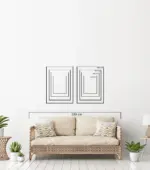 Modern Nesneler İkili Kanvas Tablo | Cam Tablo | Mdf Tablo Seti | B33181 - Görsel 14