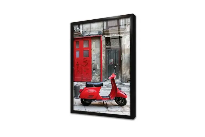 Kırmızı Vespa Motorsiklet | Kanvas Tablo | Cam Tablo | Mdf Tablo | A01262 - Görsel 3