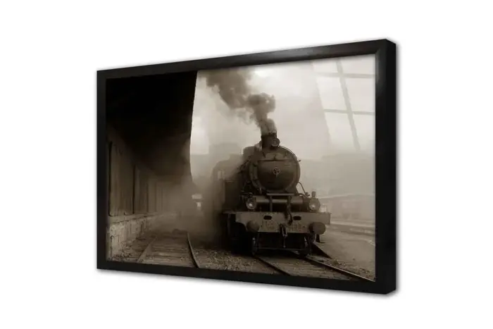 Hareket Eden Buharlı Tren | Kanvas Tablo | Cam Tablo | Mdf Tablo | A01265 - Görsel 3