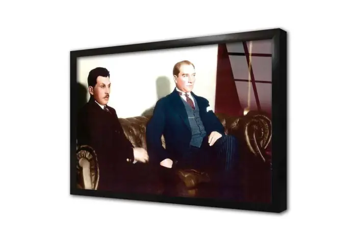 Atatürk Misafiriyle Otururken | Kanvas Tablo | Cam Tablo | Mdf Tablo | A02057 - Görsel 3
