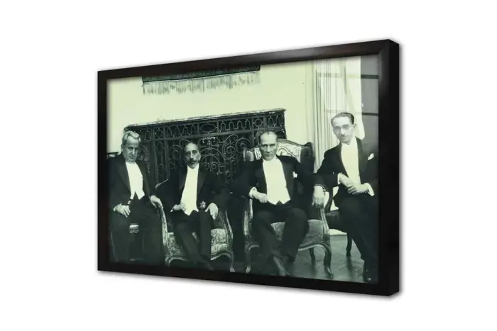 Atatürk Misafirleriyle Otururken | Kanvas Tablo | Cam Tablo | Mdf Tablo | A02061 - Görsel 3