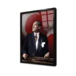 İstikbal Göklerdedir Atatürk Çerçeveli Cam Tablo CA02099 60x90 cm