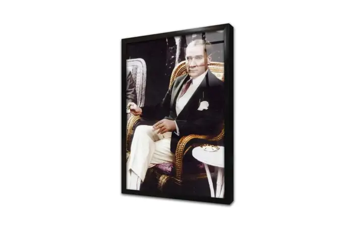 Atatürk Türk Kahvesi İçerken | Kanvas Tablo | Cam Tablo | Mdf Tablo | A02104 - Görsel 3