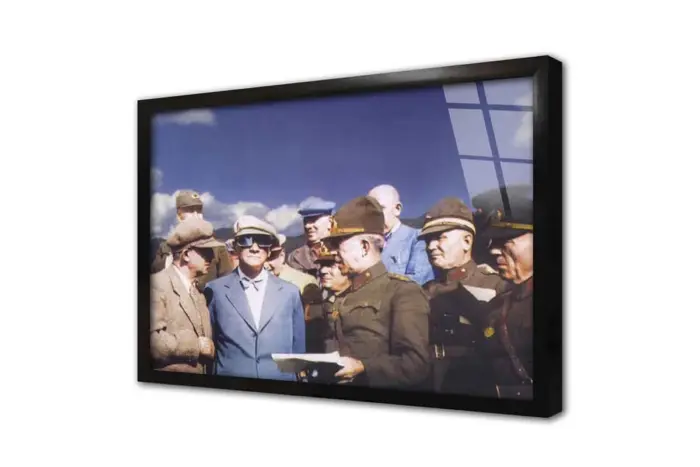 Renkli Atatürk Pilot | Kanvas Tablo | Cam Tablo | Mdf Tablo | A02169 - Görsel 3