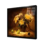 Vazoda Sarı Çiçekler | Kanvas Tablo | Cam Tablo | Mdf Tablo | A03178 - Görsel 3