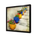 Merdiven Üstünde Saksılar | Kanvas Tablo | Cam Tablo | Mdf Tablo | A07180 - Görsel 3