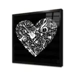 Müzik Enstrümanları Kalp Tasarım | Kanvas Tablo | Cam Tablo | Mdf Tablo | A08094 - Görsel 3