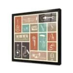 Müzik Aletleri Kolaj Tasarım | Kanvas Tablo | Cam Tablo | Mdf Tablo | A08098 - Görsel 3