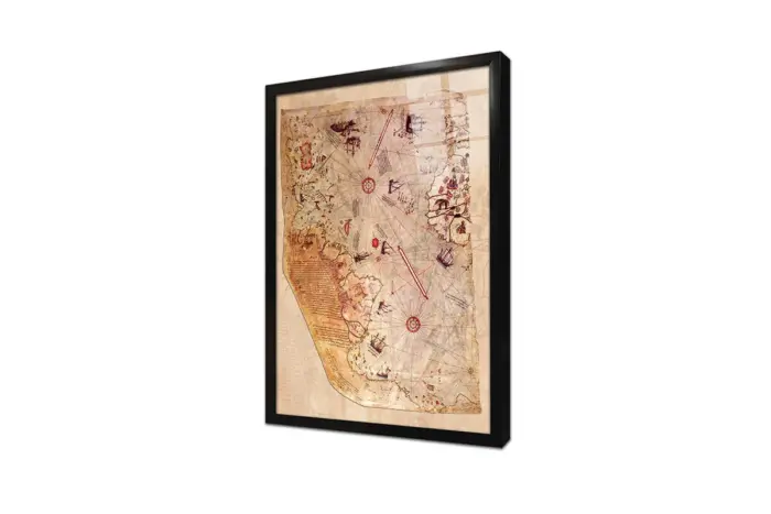 Piri Reis Haritası 1513 | Kanvas Tablo | Cam Tablo | Mdf Tablo | A12074 - Görsel 3