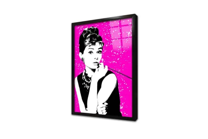 Renkli Audrey Hepburn | Kanvas Tablo | Cam Tablo | Mdf Tablo | A31135 - Görsel 3