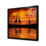 Zürafa Safari | Kanvas Tablo | Cam Tablo | Mdf Tablo | A32013 - Görsel 3