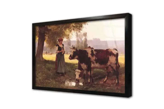 Genç Kız Ve İnekleri | Kanvas Tablo | Cam Tablo | Mdf Tablo | B02305 - Görsel 3