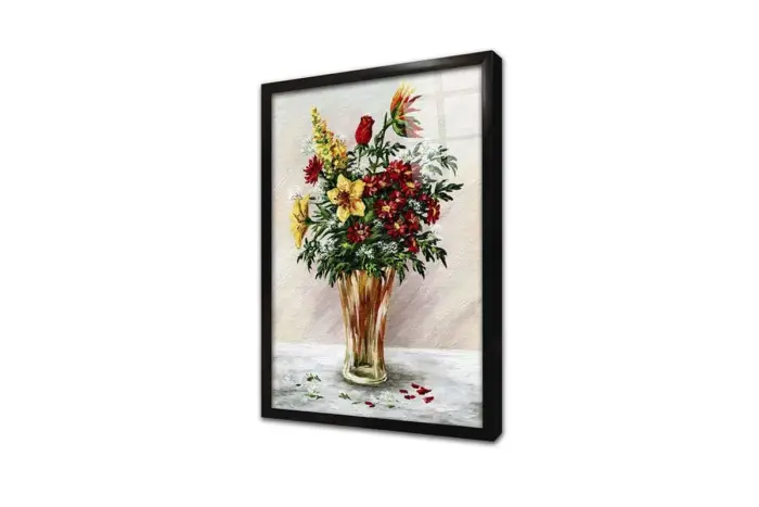 Vazoda Çiçekler | Kanvas Tablo | Cam Tablo | Mdf Tablo | B03164 - Görsel 3