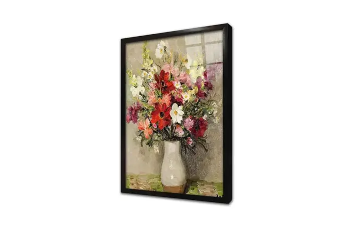 Vazoda Çiçekler | Kanvas Tablo | Cam Tablo | Mdf Tablo | B03433 - Görsel 3