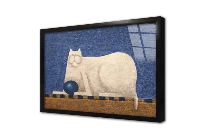 Beyaz Kedi | Kanvas Tablo | Cam Tablo | Mdf Tablo | B05228 - Görsel 3