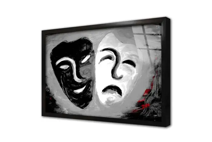 Siyah Ve Beyaz Maske | Kanvas Tablo | Cam Tablo | Mdf Tablo | B09005 - Görsel 3