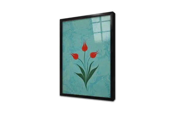 Laleler Ebru | Kanvas Tablo | Cam Tablo | Mdf Tablo | B10095 - Görsel 3