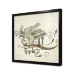 Piyano Ve Müzik Notaları | Kanvas Tablo | Cam Tablo | Mdf Tablo | B11017 - Görsel 3