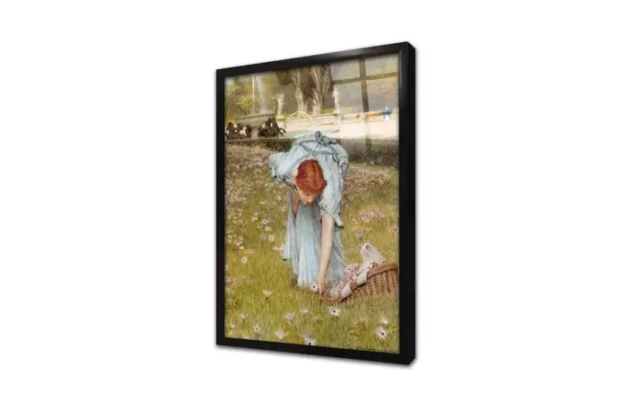 Çiçek Toplayan Kız | Kanvas Tablo | Cam Tablo | Mdf Tablo | B13159 - Görsel 3