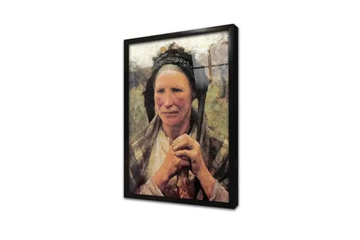 Yaşlı Köylü Kadın | Kanvas Tablo | Cam Tablo | Mdf Tablo | B13276 - Görsel 3