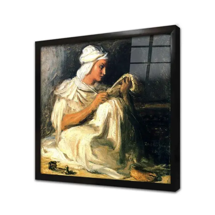 Oturan Kadın | Kanvas Tablo | Cam Tablo | Mdf Tablo | B13321 - Görsel 3