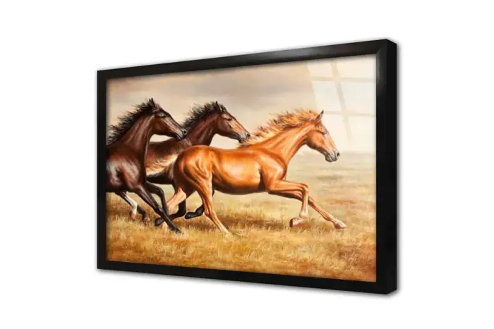 Koşan Üçlü At | Kanvas Tablo | Cam Tablo | Mdf Tablo | B15002 - Görsel 3