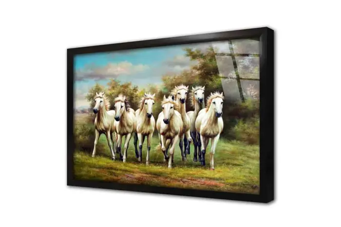 Koşan Beyaz Atlar | Kanvas Tablo | Cam Tablo | Mdf Tablo | B15043 - Görsel 3