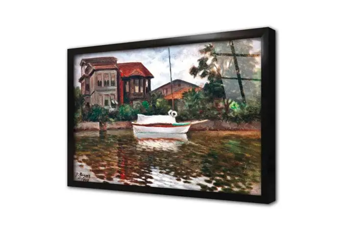 İstanbul Beyaz Sandal | Kanvas Tablo | Cam Tablo | Mdf Tablo | B16113 - Görsel 3