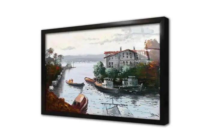 İstanbul Beyaz Yalı Ve Tekneler | Kanvas Tablo | Cam Tablo | Mdf Tablo | B16177 - Görsel 3
