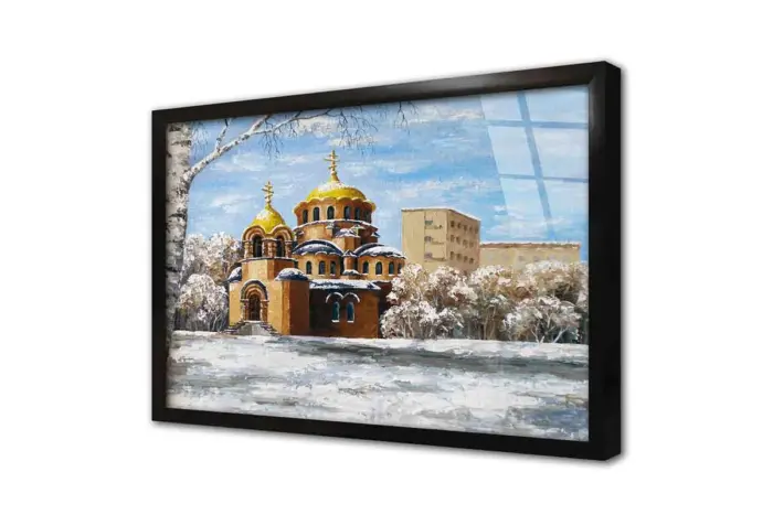 Kubbeli Camii Ve Kar | Kanvas Tablo | Cam Tablo | Mdf Tablo | B17032 - Görsel 3