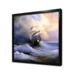 Fırtınayla Boğuşan Yelkenli | Kanvas Tablo | Cam Tablo | Mdf Tablo | B17131 - Görsel 3