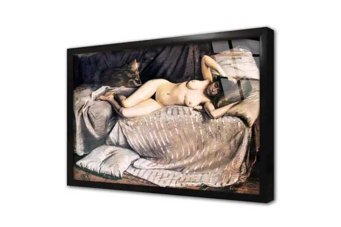 Naked Woman Lying On A Couch | Kanvas Tablo | Cam Tablo | Mdf Tablo | B19082 - Görsel 3