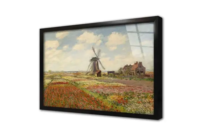 Rijnsburg Yel Değirmeni İle Lale Tarlası Claude Monet | Kanvas Tablo | Cam Tablo | Mdf Tablo | B22069 - Görsel 3