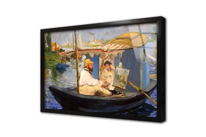 Monet Teknede Resim Yapıyor Manet | Kanvas Tablo | Cam Tablo | Mdf Tablo | B22612 - Görsel 3