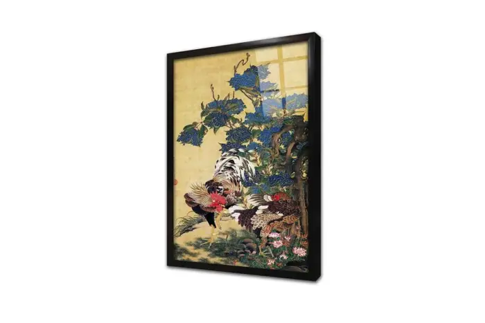 Horozlar Ve Çiçek | Kanvas Tablo | Cam Tablo | Mdf Tablo | B31067 - Görsel 3