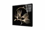 Siyah Zeminde Altın Çiçek | Kanvas Tablo | Cam Tablo | Mdf Tablo | B33002 - Görsel 3
