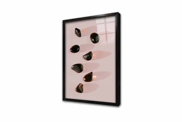 Pembe Zeminde Taşlar | Kanvas Tablo | Cam Tablo | Mdf Tablo | B33086 - Görsel 3