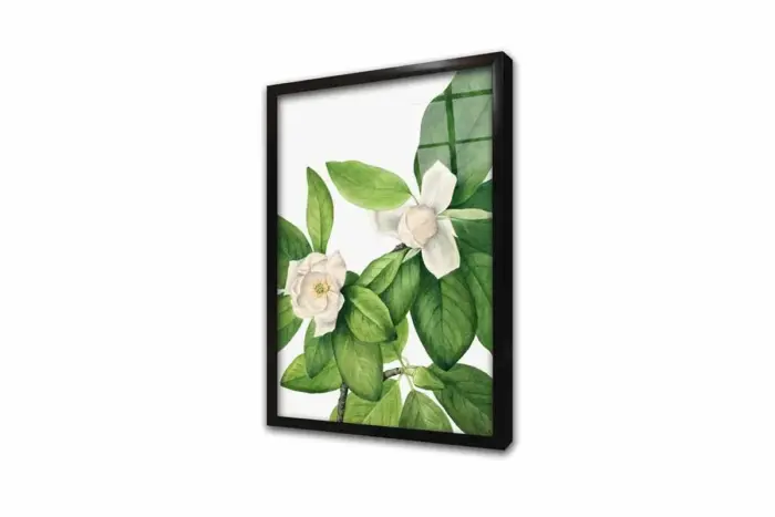 Yeşil Beyaz Çiçekler | Kanvas Tablo | Cam Tablo | Mdf Tablo | B33109 - Görsel 3