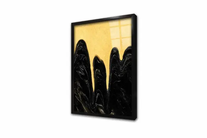 Sarı Siyah Soyut | Kanvas Tablo | Cam Tablo | Mdf Tablo | B33134 - Görsel 3