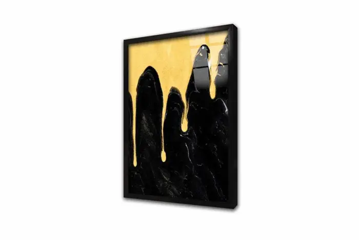 Sarı Siyah Soyut Iı | Kanvas Tablo | Cam Tablo | Mdf Tablo | B33135 - Görsel 3
