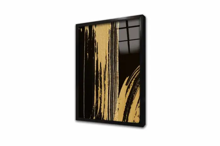 Altın Kelebek Ve Soyut Üçlü Kanvas Tablo | Cam Tablo | Mdf Tablo Seti | B33140 - Görsel 10