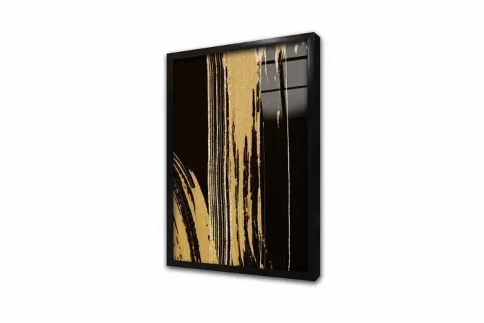 Altın Kelebek Ve Soyut Üçlü Kanvas Tablo | Cam Tablo | Mdf Tablo Seti | B33140 - Görsel 11