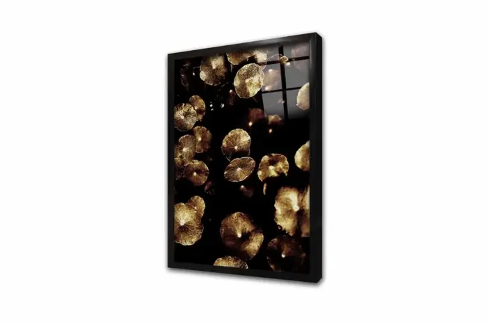 Altın Mantarlar Ve Soyut Üçlü Kanvas Tablo | Cam Tablo | Mdf Tablo Seti | B33141 - Görsel 10