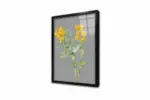 Gri Zemin Sarı Çiçekler Üçlü Kanvas Tablo | Cam Tablo | Mdf Tablo Seti | B33146 - Görsel 9