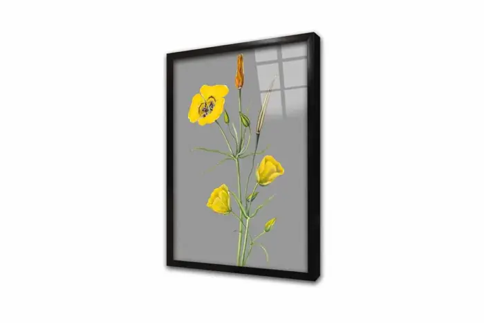 Gri Zemin Sarı Çiçekler Üçlü Kanvas Tablo | Cam Tablo | Mdf Tablo Seti | B33146 - Görsel 10