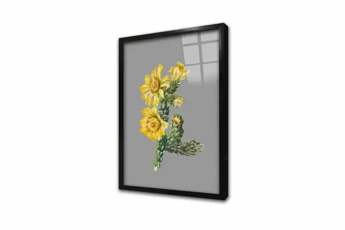 Gri Zemin Sarı Çiçekler Üçlü Kanvas Tablo | Cam Tablo | Mdf Tablo Seti | B33146 - Görsel 11
