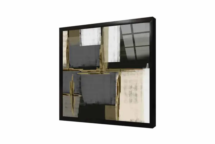 Gri Yeşil Soyut İkili Kanvas Tablo | Cam Tablo | Mdf Tablo Seti | B33152 - Görsel 8