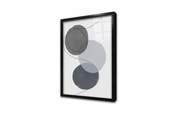 Line Art Soyut Daireler İkili Kanvas Tablo | Cam Tablo | Mdf Tablo Seti | B33159 - Görsel 8