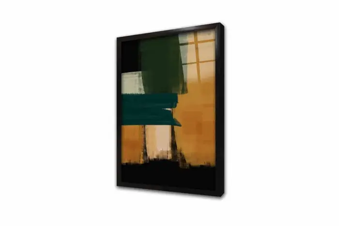Sarı Yeşil Soyut İkili Kanvas Tablo | Cam Tablo | Mdf Tablo Seti | B33162 - Görsel 7